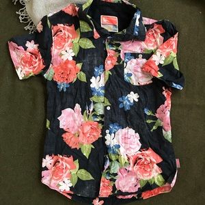 Modern Amusement Floral Button Down Short Sleeve